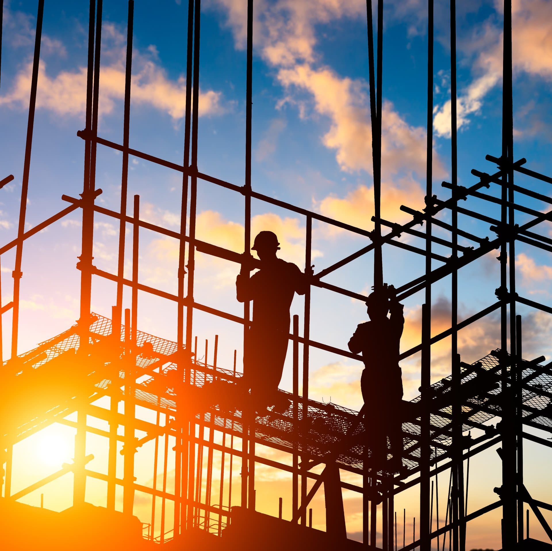 Construction crew working at a federal project site